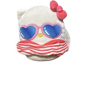 Hello Kitty Squishmallow White and Red Swimsuit and sunglasses Plush